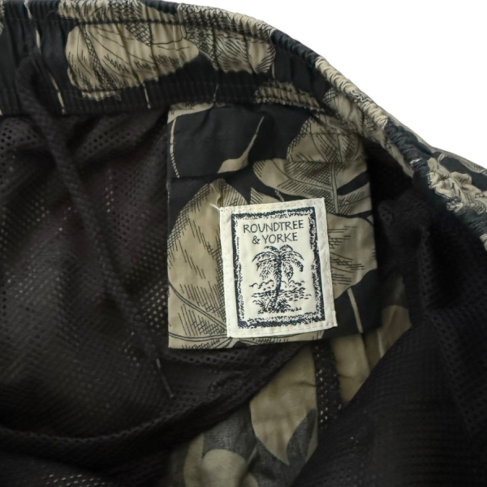 NWT Roundtree & York Tropical Swim Trunks M Black - Picture 8 of 11